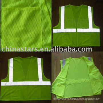 100%polyester mesh fabric High visibility reflective vest